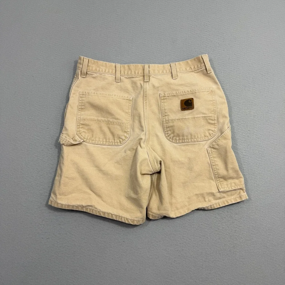 Vintage Carhartt Carpenter Shorts Men's 33 Tan Canvas 8